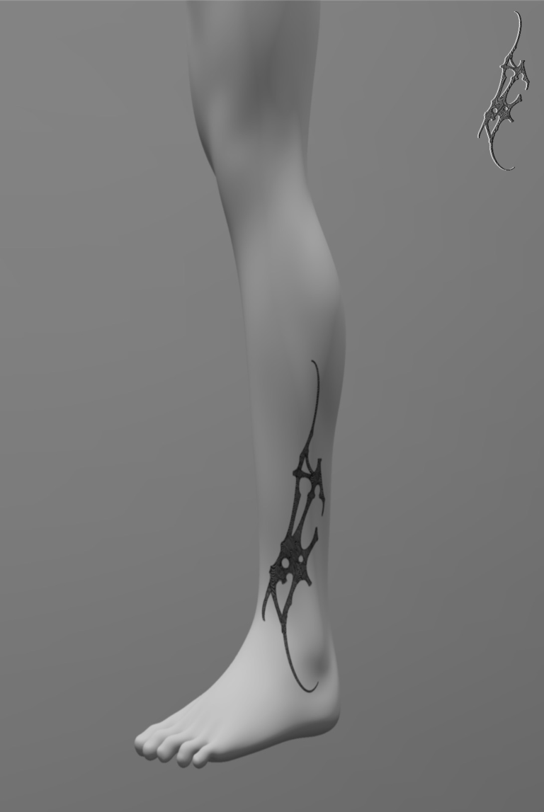 Mid calf extending down to foot surround ankle joint